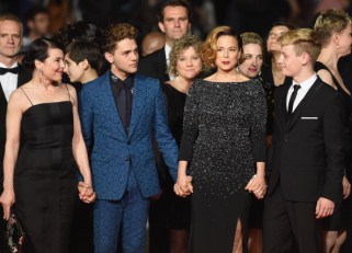 Anne Dorval, Xavier Dolan, Suzanne Clément et Antoine-Olivier Pilon. Festival de Cannes, 22 mai 2014